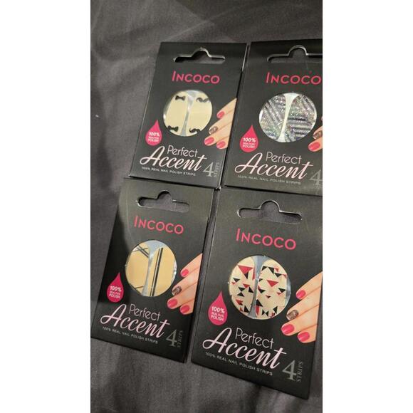 Incoco nail polish strips LOT Of 10 Perfect Accent Packs New Nip - Picture 4 of 4